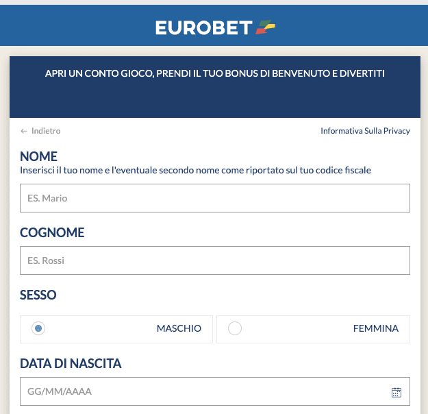 Eurobet registrati