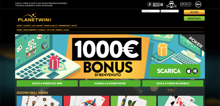 PlanetWin365 Poker Recensione: 100% Fino 1.000€