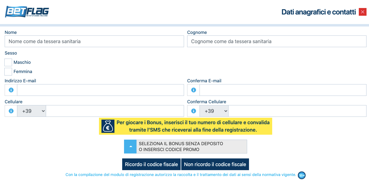 Betflag Registrazione