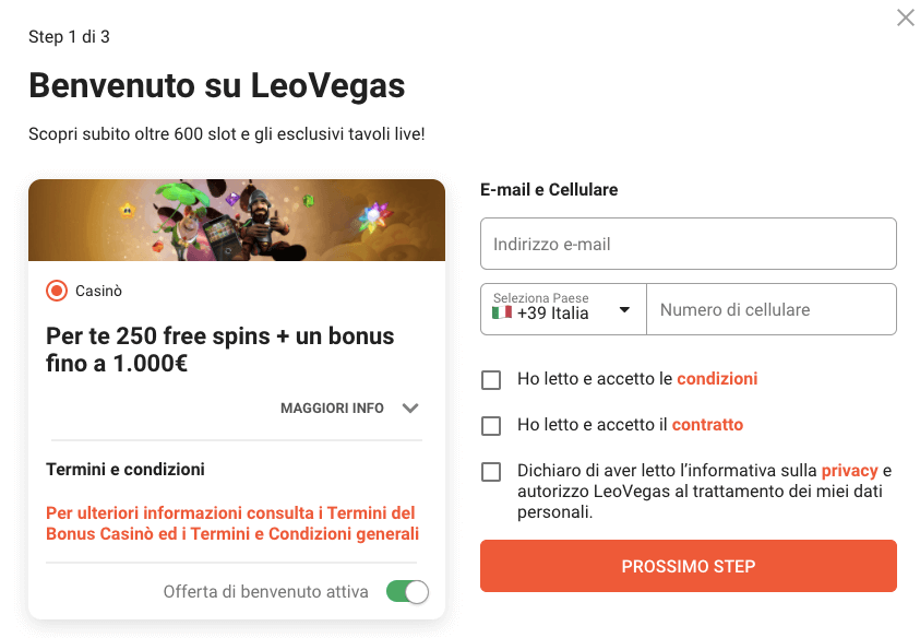 LeoVegas Poker Registrazione