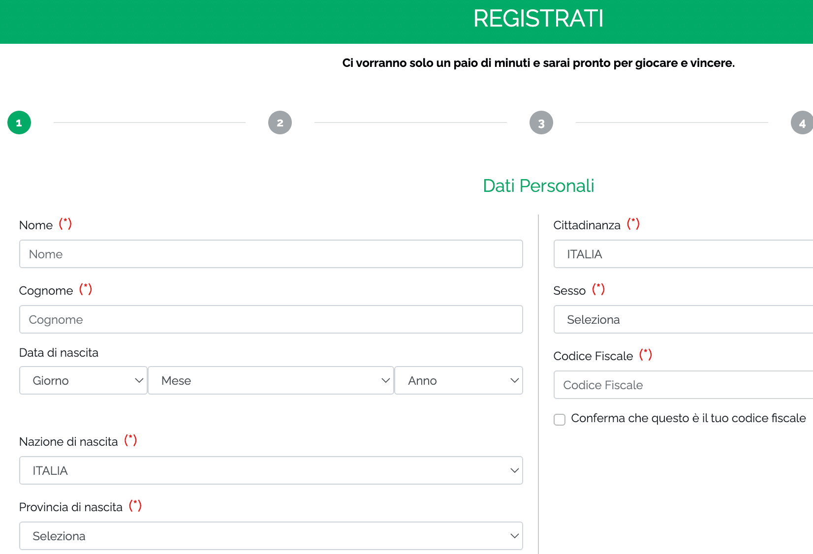 Macaowin Registrazione