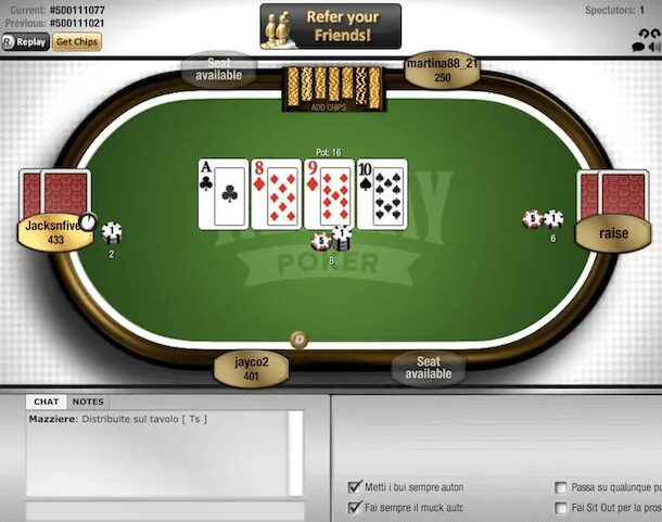 I portali di poker gratis